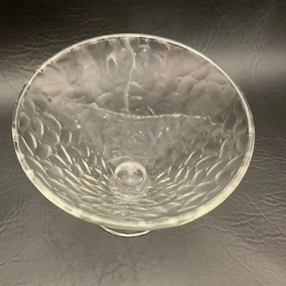 Textured Glass Serving Ice Cream Sundae Parfait Fruit 12 Ounce Dish Bowl Set 3